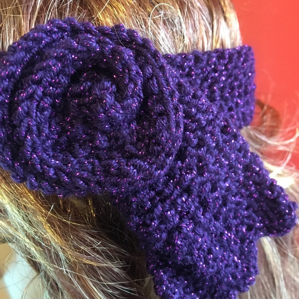 Deep Purple Handknit Headband by NanaBee Knits